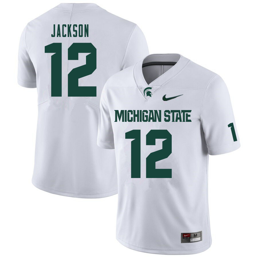 Men #12 Chris Jackson Michigan State Spartans College Football Jerseys Sale-White